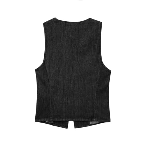 Conjunto de 2 piezas de mezclilla para mujer, chaleco y falda a juego, Set, XS