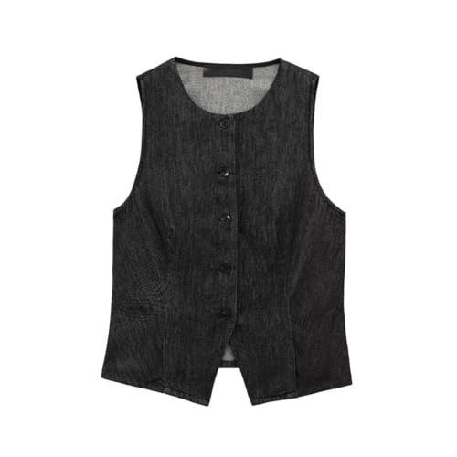 Conjunto de 2 piezas de mezclilla para mujer, chaleco y falda a juego, Set, XS
