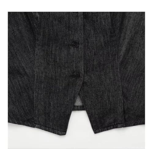 Conjunto de 2 piezas de mezclilla para mujer, chaleco y falda a juego, Set, XS