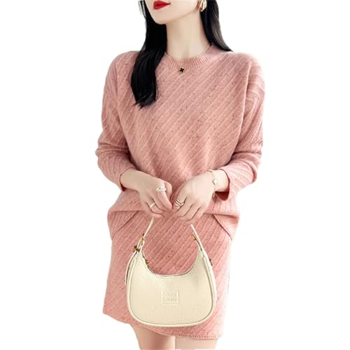 Suéter De Manga Larga para Mujer, Falda A La Cadera, Conjunto De Dos Piezas, Top Suelto, Falda Corta Lisa pnnrk M