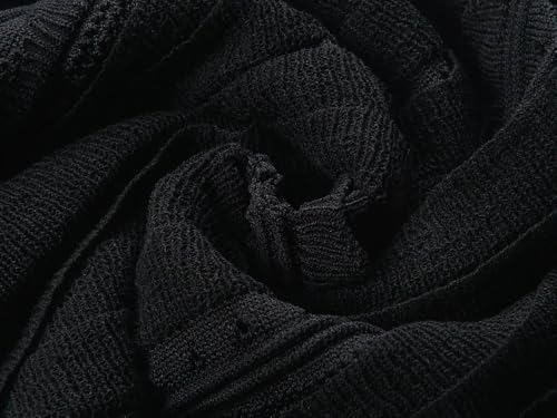 Traje de punto de alta calle para mujer, cuello cuadrado, sin mangas, camiseta corta sin mangas, falda midi con dobladillo con volantes, para mujer, conjunto liso, Negro, L